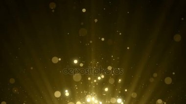 Parçacıklar altın bokeh sim ödülleri toz soyut arkaplan döngüsü