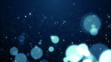 Parçacıklar bokeh toz soyut hareket ışık başlık sinematik arka plan döngü mavi