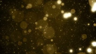 Parçacıklar altın bokeh sim ödülleri toz soyut arkaplan döngüsü