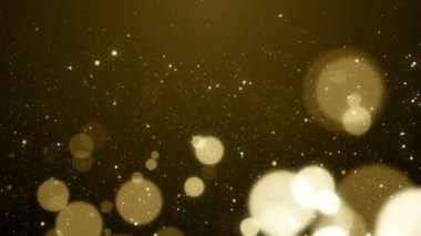 Parçacıklar altın bokeh sim ödülleri toz soyut arkaplan döngüsü