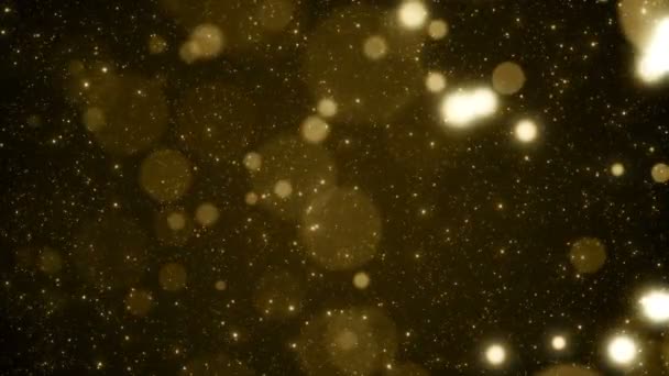 Particelle Oro Bokeh Glitter Premi Polvere Astratto Anello Sfondo — Video Stock