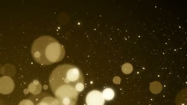 Particles Gold Bokeh Glitter Awards Dust Abstract Background Loop — Stock Video