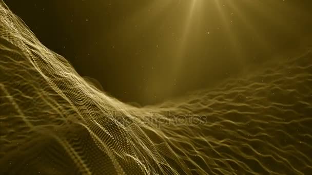 Particles Gold Bokeh Glitter Awards Dust Abstract Background Loop — Stock Video