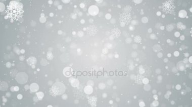 Parçacıklar kar kar tanesi Kış Noel soyut ışık bokeh hareket başlık sinematik arka plan döngü