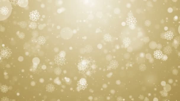 Částice Sněhová Vločka Zimní Vánoční Abstraktní Světlo Bokeh Pohybu Tituly — Stock video