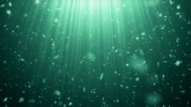 Parçacıklar kar kar tanesi Kış Noel soyut ışık bokeh hareket başlık sinematik arka plan döngü