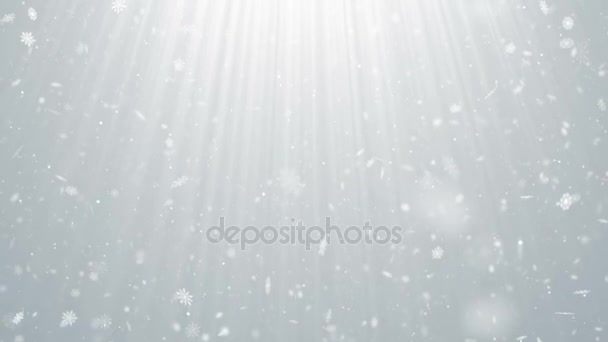 Particules neige flocons hiver noël abstrait lumière bokeh motion titres cinématique fond boucle 