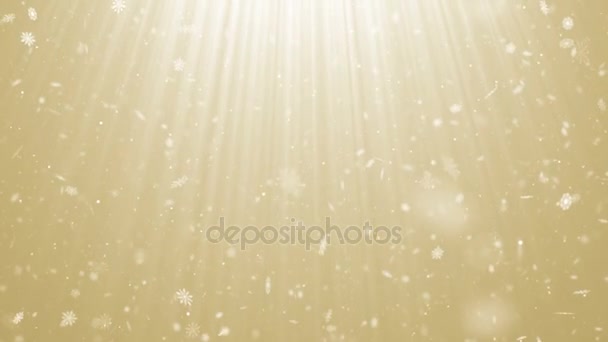 Partículas Neve Floco Neve Inverno Natal Abstrato Luz Bokeh Movimento — Vídeo de Stock