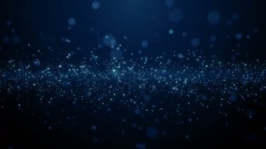 Parçacıklar bokeh toz soyut hareket ışık başlık sinematik arka plan döngü mavi