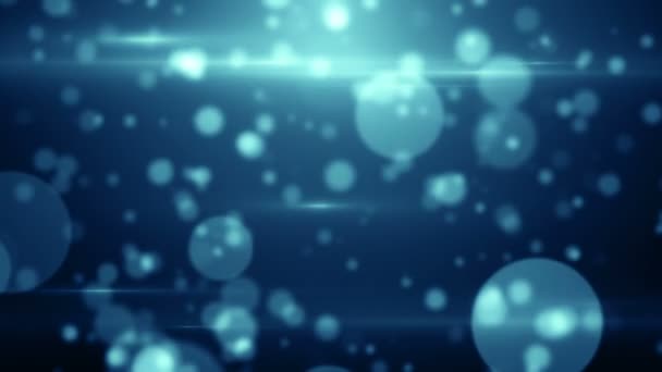 Σωματίδια Μπλε Bokeh Σκόνη Αφηρημένο Φως Κίνηση Τίτλων Κινηματογραφικό Φόντο — Αρχείο Βίντεο