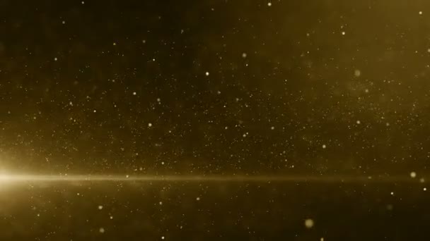 Teilchen Gold Bokeh Glitter Verleiht Staub Abstrakte Hintergrundschleife — Stockvideo