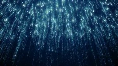 Parçacıklar bokeh toz soyut hareket ışık başlık sinematik arka plan döngü mavi