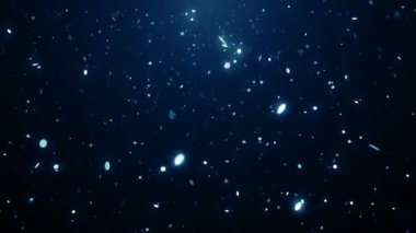 Parçacıklar bokeh toz soyut hareket ışık başlık sinematik arka plan döngü mavi