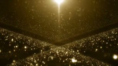 Parçacıklar altın bokeh sim ödülleri toz soyut arkaplan döngüsü