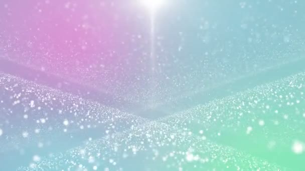 Deeltjes Pastel Kleur Bedrijf Schoon Helder Glitter Bokeh Stof Abstracte — Stockvideo