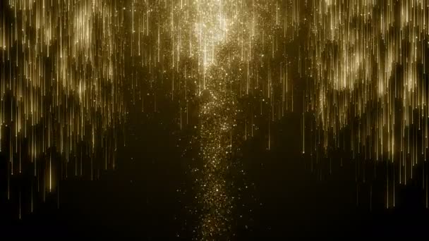 Particles Gold Bokeh Glitter Awards Dust Abstract Background Loop — Stock Video