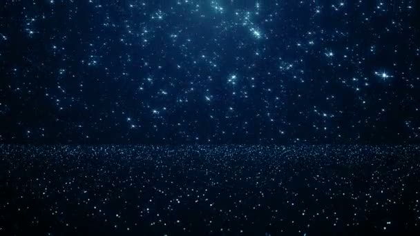 Particules bleu bokeh poussière abstrait lumière mouvement titres cinématique fond boucle 