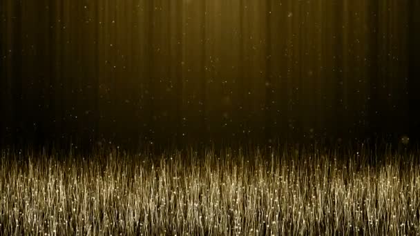 Particles Gold Glitter Awards Dust Abstract Background Loop — Stock Video