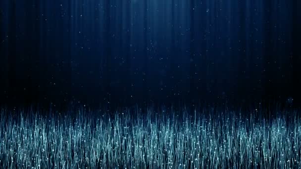 Particules poussière bleue abstrait lumière mouvement titres cinématique fond boucle 