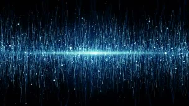 粒子蓝尘抽象光运动名称电影背景环路 — 图库视频影像