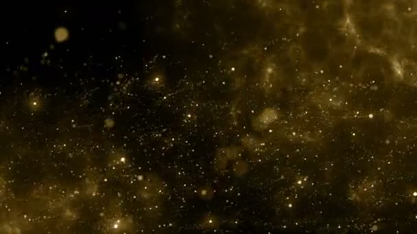 Partiklar Guld Glitter Ger Damm Abstrakt Bakgrund Loop — Stockvideo