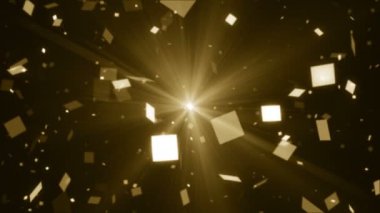 Tanecikler altın parıltısı toz soyut arkaplan döngüsünü ödüllendiriyor