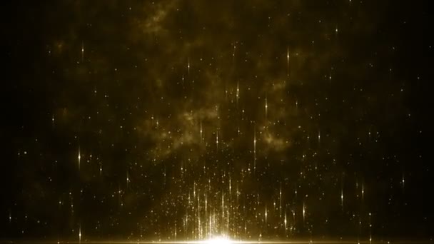 Particles Gold Glitter Awards Dust Abstract Background Loop — Stock Video