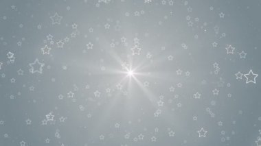 Parçacıklar beyaz etkinlik işi parlak pırıltılı sahne arkası döngüsünü temizler