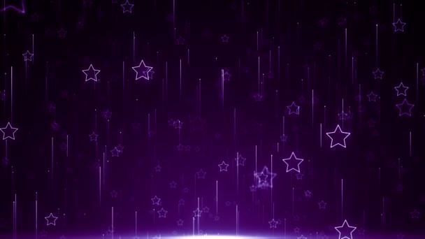 Частинки Фіолетовий Ігровий Трейлер Заголовки Кінематографічного Концертного Сценічного Фонового Циклу — стокове відео