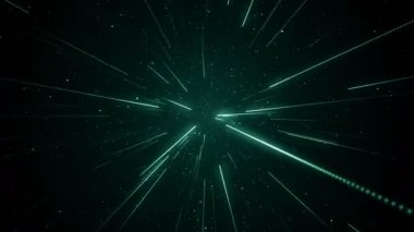 Parçacıklar yeşil olay karavanı sinematik konser sahne arkası döngüsü