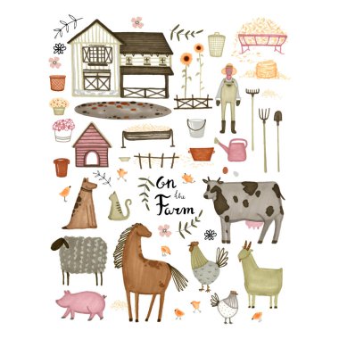 Çiftlik öğeler kümesi.