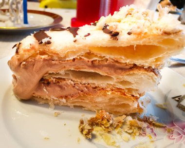 Ev yapımı kek dilimi yan görünümü