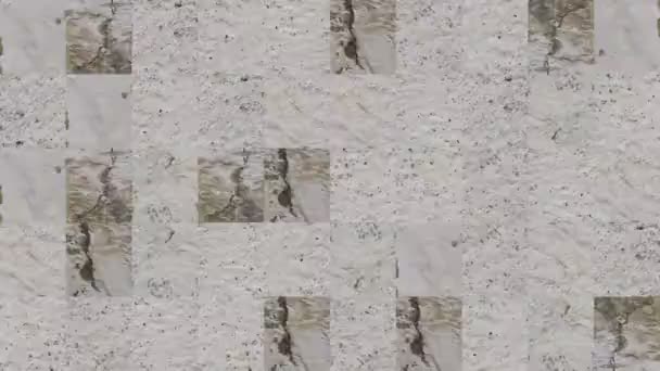 Vídeo Abstracto Texturas Mosaico Elementos Pared Cemento Pintura Marrón Blanca — Vídeos de Stock