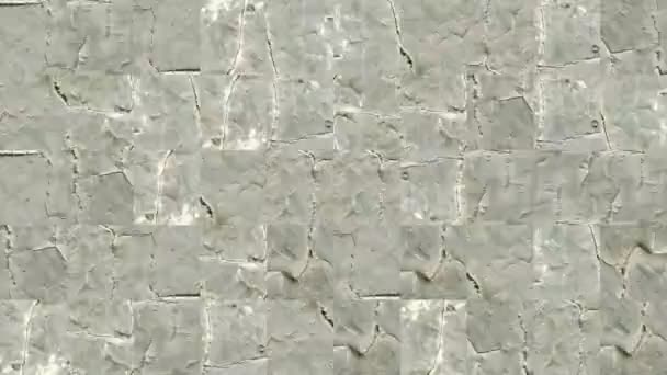 Video Astratto Strutture Mosaico Frammenti Muro Cemento Vernice Fessurata Verde — Video Stock