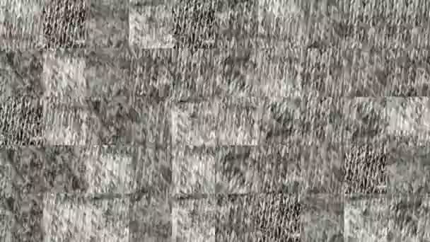 Vídeo Abstracto Texturas Mosaico Fragmentos Tejido Punto Gris Diseño Fondo — Vídeo de stock