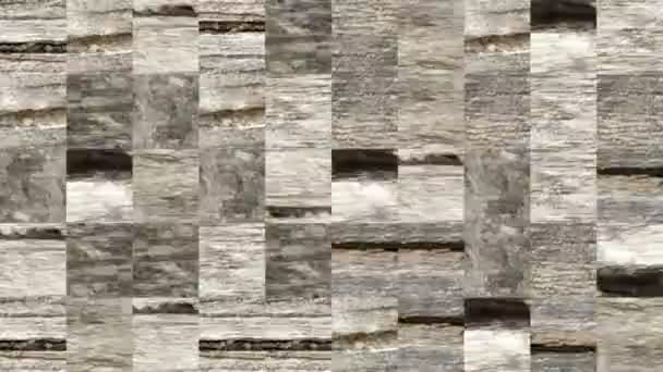 Abstract Video Mosaic Textures Elements Old Brown Cracked Wooden Board — Stock Video