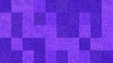 Mor örgü kumaş elementlerinden mozaik dokuların soyut videosu. Arkaplan tasarımı. Arkaplan. Duvar Kağıdı.