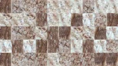 Kahverengi eski ahşap bir tahtanın elementlerinden mozaik dokuların soyut videosu. Arkaplan tasarımı. Arkaplan. Duvar Kağıdı.