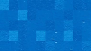 Mavi boyalı bir beton duvarın parçalarından mozaik dokuların soyut videosu. Arkaplan tasarımı. Arkaplan. Duvar Kağıdı.