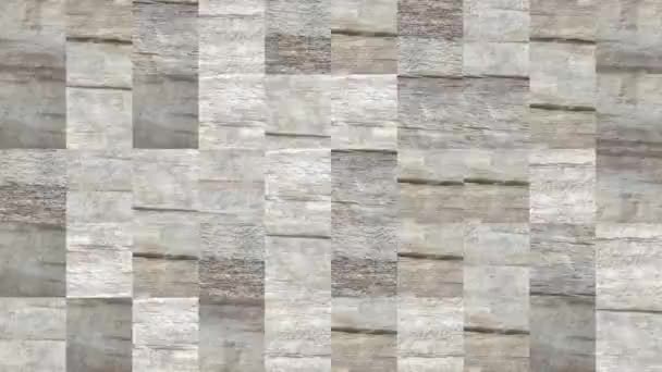 Abstraktní Video Mozaikových Textur Úlomků Staré Dřevěné Desky Malými Prasklinami — Stock video