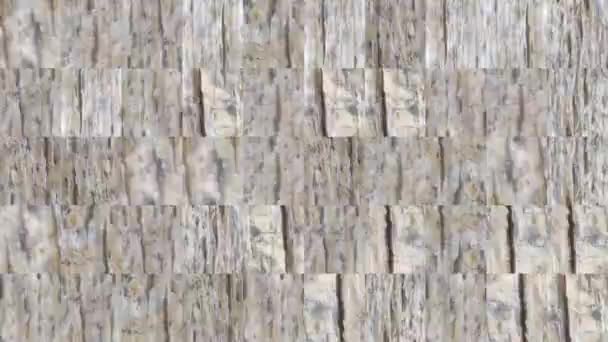 Vídeo Abstrato Texturas Mosaico Fragmentos Uma Velha Tábua Madeira Com — Vídeo de Stock