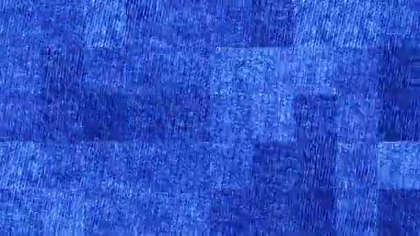 Video Astratto Texture Mosaico Frammenti Tessuto Lavorato Maglia Blu Design — Video Stock