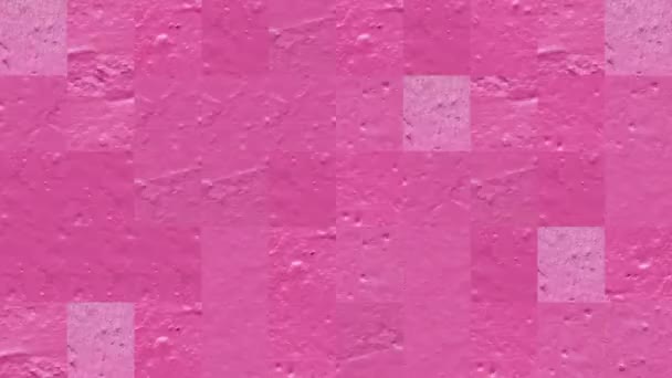Abstract Video Mosaic Textures Fragments Cement Wall Pink Paint Background — Stock Video