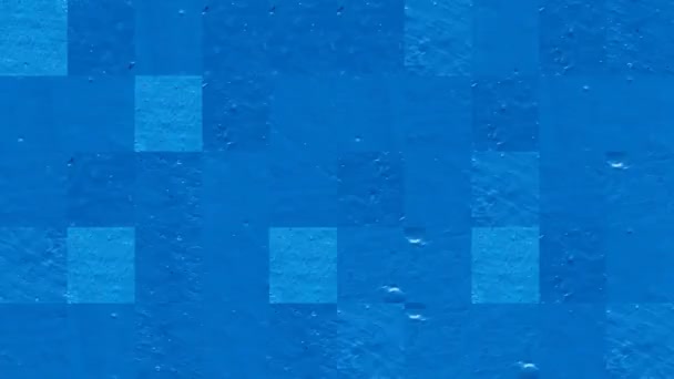 Vídeo Abstrato Texturas Mosaicas Fragmentos Uma Parede Cimento Pintura Azul — Vídeo de Stock