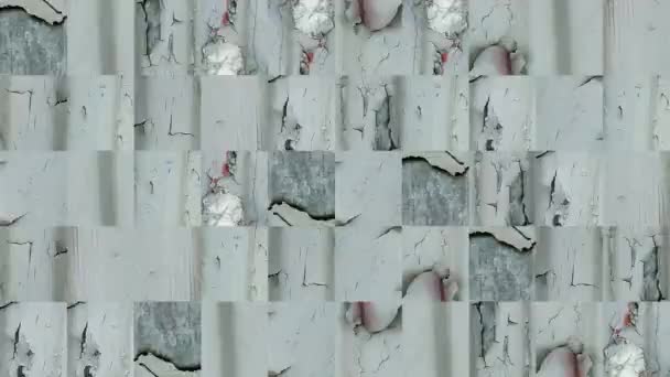 Vídeo Abstrato Texturas Mosaicas Fragmentos Uma Cerca Metálica Pintura Descascamento — Vídeo de Stock