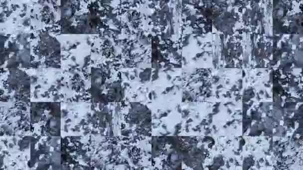 Abstract Vídeo Mosaic Textures Elements Gray Cement Wall Peeling White — Vídeo de Stock