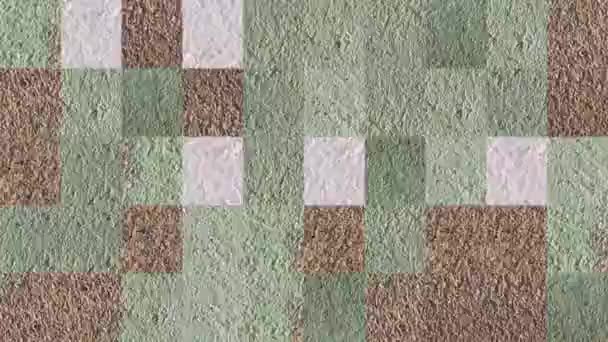 Abstract Video Mosaic Textures Fragments Brown Green White Cement Wall — Stock Video