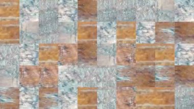 Büyük düğümlü eski ahşap bir tahtanın parçalarından mozaik dokuların soyut videosu. Arkaplan tasarımı. Arkaplan. Duvar Kağıdı.