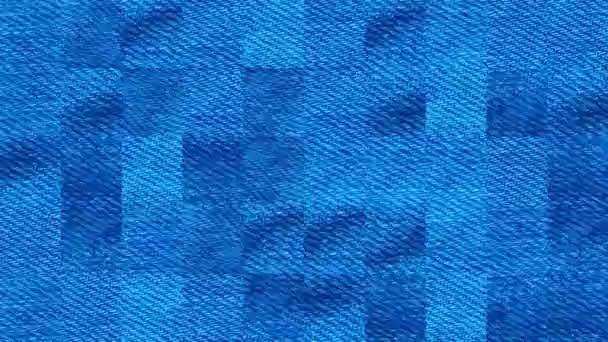 Vidéo Abstraite Textures Mosaïque Partir Éléments Tissu Bleu Dans Petit — Video