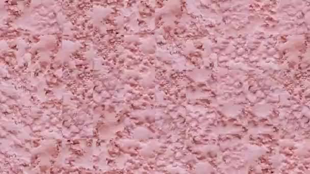 Abstract Video Mosaic Textures Fragments Cement Wall Decorative Plaster Pink — Stock Video